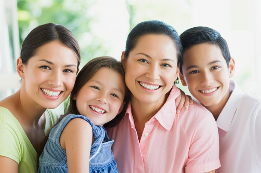 Família feliz e saudável